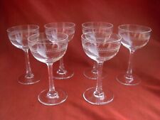 SERIE DE 6 VERRES A VIN ,CRISTAL TAILLE ET GRAVE,VAL St LAMBERT?.