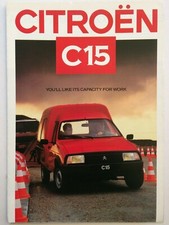 Citroen C 15 Van Sales Brochure 1986 on Diesel & Petrol Visa Style
