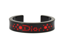 Bracelet jonc noir rouge