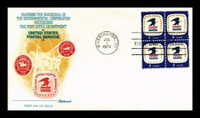 US COVER POSTAL SERVICE 7171 FIRST DAY ISSUE BLOCK FLEETWOOD CACHET
