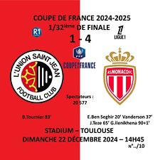 MAGNET  FOOT MATCH UNION SAINT-JEAN /  AS MONACO 32ième COUPE FRANCE 2024-12-21