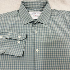 Mizzen Main Shirt Mens XL Standard Fit Gingham Check Performance Stretch