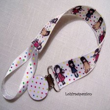 ATTACHE TÉTINE, SUCETTE, Petites Filles Chats, Point multicolore, Cadeau - AT16