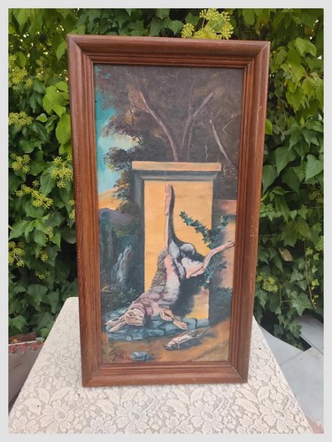 Tableau ancien huile - sur, toile