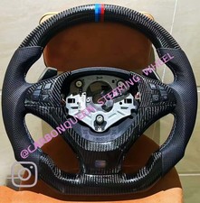 BMW X5 X6/ E71/E70  CARBON FIBER Steering Wheel W/Paddles+BLACK LEATHER