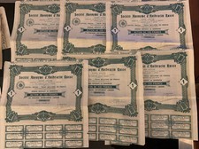 6 Old Shares Société Anonyme Anthracite Russian 100 Francs