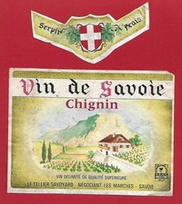 121-09 label wine from SAVOIE CHIGNIN VDQS Le Cellier Savoyard Nego.Les MARCHES