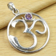 Handwork Bijoux AMETHYST Pendant 1.3" Low Price 925 Solid Sterling Silver Gifts