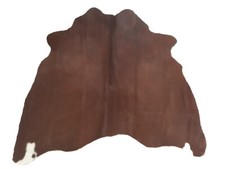 Tapis Peau De Vache Luxe  - Marron Blanc - 140 cmx 150 cm  Déco Tapis Intérieur