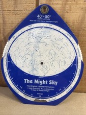 The Night Sky 2 Sided Planisphere 40*-50* North Latitude 1992
