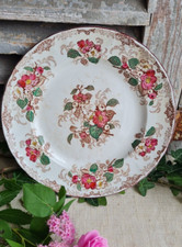 ANCIENNE ASSIETTE BORDEAUX VEILLARD MEDAILLE D'OR DECOR DE FLEURS