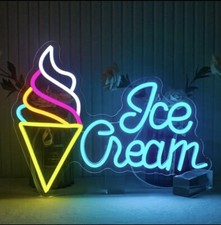 Enseigne Led Murale Ice Cream Prise Usb