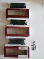 Collection Bemo Hom / 3 voitures RHB D 4030 / D4032 /D 4028. grun