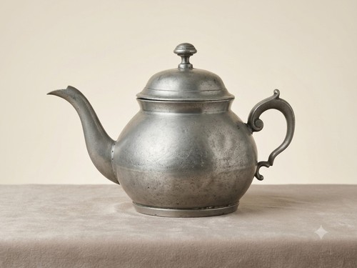 Ancienne théière étain - théière, en