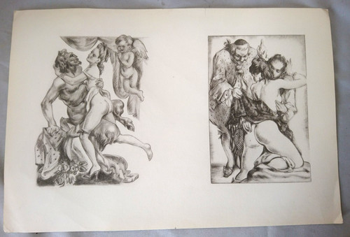 Ancienne gravure double - ancienne,