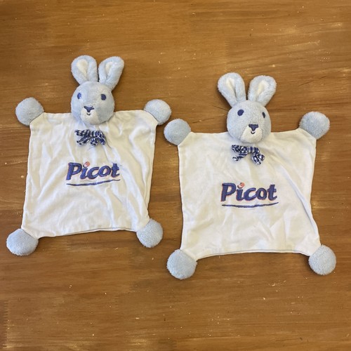 Lot doudou plat picot - picot, lapin