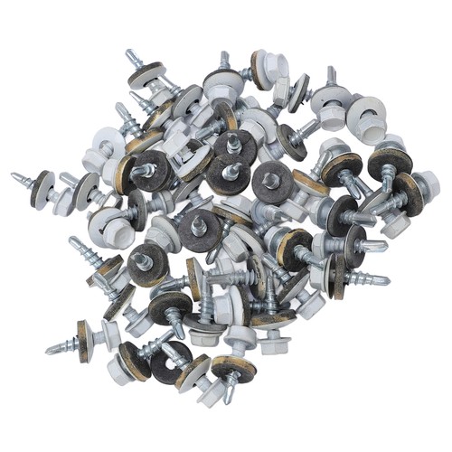 White hex head self drilling - hex,