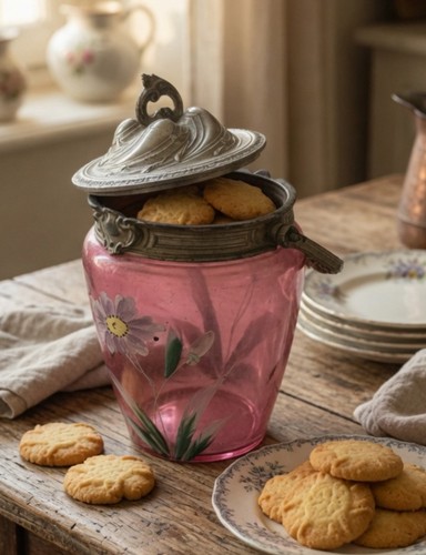 Ancien pot biscuit verre - pot, en