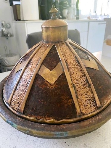 Tajine ancien décoré - , de