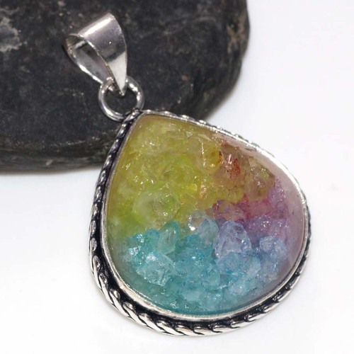 Pendentif druzy solaire - druzy,