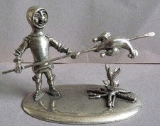 Statuette étain signée MICHEL LAUDE  small Warriors Don Quichotte statue