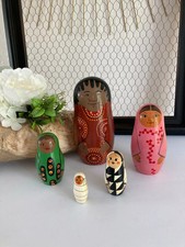 5 ⚜️ Décoration Déco 5 Poupées Russes 5 Éléments En Bois à Assembler