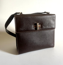 Sac à main cuir marron format carré (bandoulière) vintage Céline / Bon état