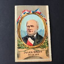 Antique Chromo Waffled Portrait Jules Grevy Embossed Scrap