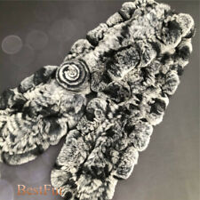 100% Real Rabbit/Rex Fur Scarf Collar Scarves Shawl Wrap Stole Wrap Neck Warmer