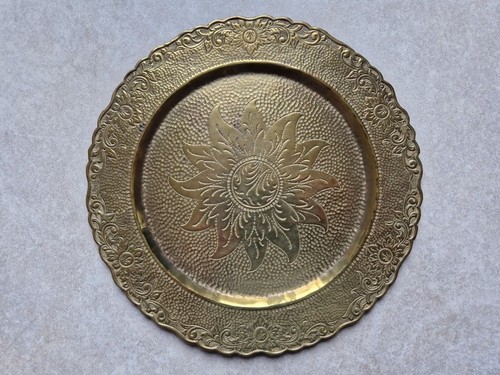 Ancien plat assiette cuivre - assiette,