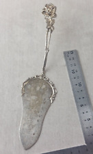 Ancienne pelle à tarte, décor rose, en argent 835