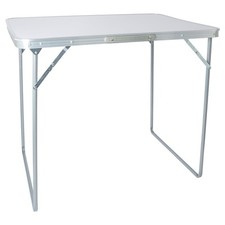 1x Blanc 80cm x 60cm Table de Camping Pliante Extérieur Jardin Pique-Nique Fête