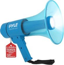 Pyle PMP67WLTB 40W Portable Megaphone Bullhorn and Flashlight With Siren