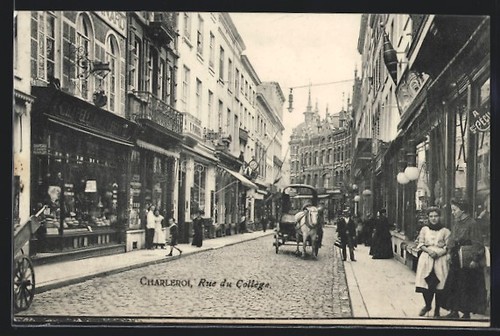 Cpa charleroi rue collège - charleroi,,