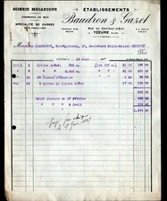 YZEURE (03) SAWMILL FACTORY / CRATES & WOOD ""BAUDRON & GAZET"" invoice in 1927