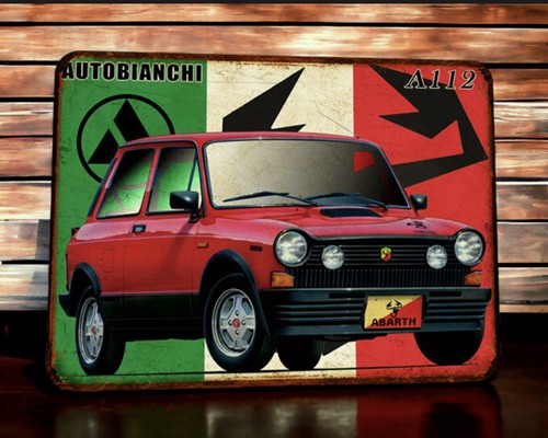 Plaque métal autobianchi a112 - métal,