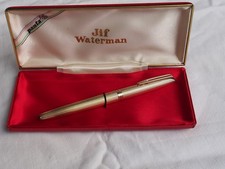 Waterman C/F  beautiful rolled gold godron rfountain pen. french made. 1990