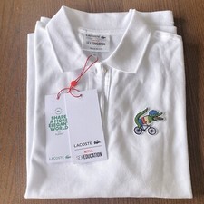 Lacoste x Netflix Sex Education Classic Fit White Polo Shirt. Size 42 /UK 14