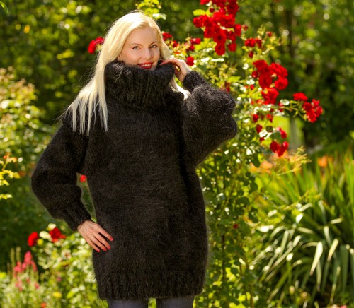 Black thick mohair sweater