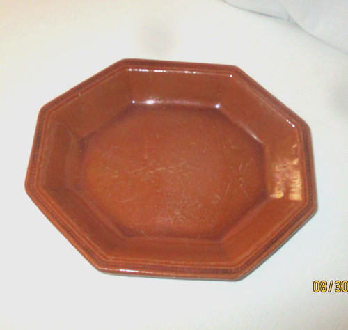 Plat ancien octogonal terre - plat,