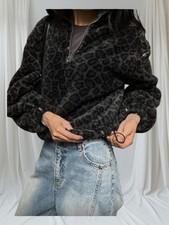 Polaire panthère noire femme – Demi-zip chaud & tendance