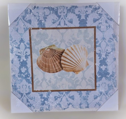 Tableau toile cadre coquillage - tableau,