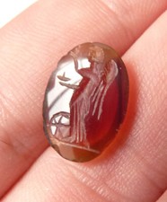 Sceau intaille cornaline  19e pour bague camée cachet ange angel seal