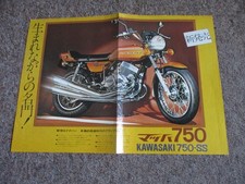 Brochure Kawasaki 750 SS,,H2 ,,, 500 H1 , 350 S2, 650 W1 , TR 350,250, brochure