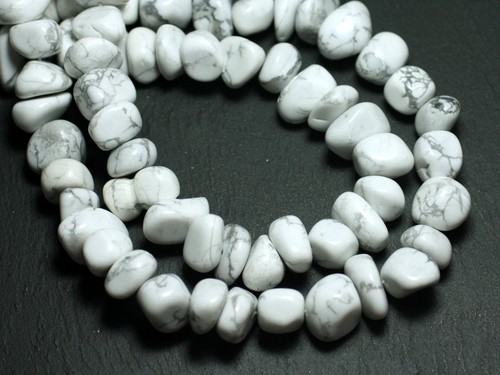 10pc perles pierre howlite - -,