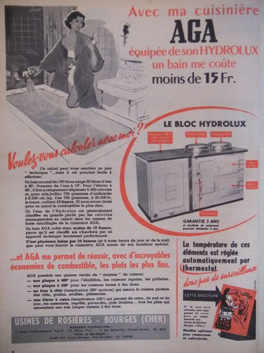 Publicité 1956 cuisinière - publicitÉ,