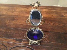 Porte Montre Gousset-Verre Biseauté-Baguier-vide poche opaline bleue-Napoleon 3