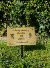 Custom Memorial Stake Grave/Tree Marker Cremation with Personalised Plaque