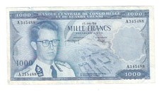 Billet du CONGO BELGE , 1000 francs , 1958 , TTB, Baudouin