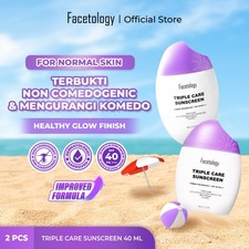 Crème solaire visage triple soin FPS 40 PA+++ 2x40ml filtre UV hybride...